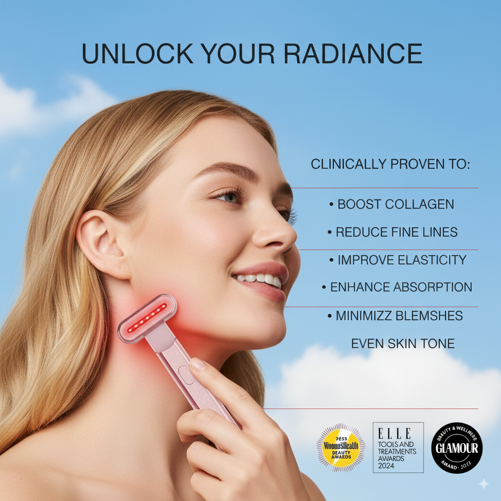 DermaRay 4-in-1 Red Light Therapy Wand